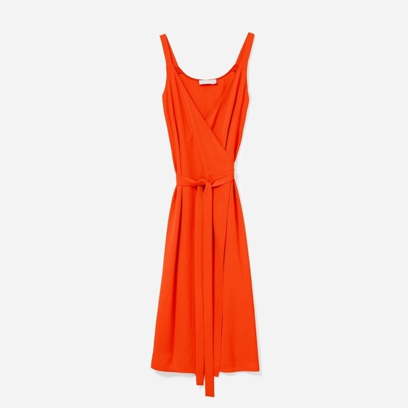 EVERLANE | The Japanese Goweave Tank Wrap Summer Dress in Red/Orange | Size 00 - Picture 5 of 12